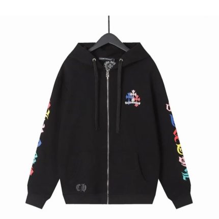 Chrome Hearts Colorful Cross Zip-up Hoodie Black