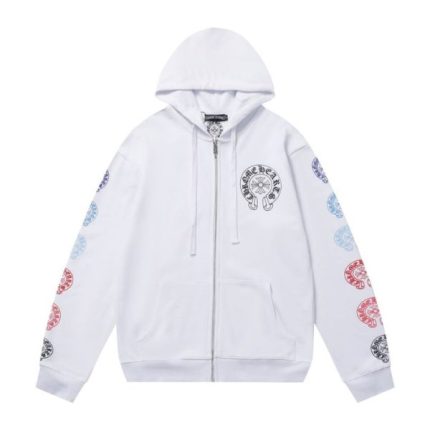 Chrome Hearts Floral Sleeve Zip-up Hoodie