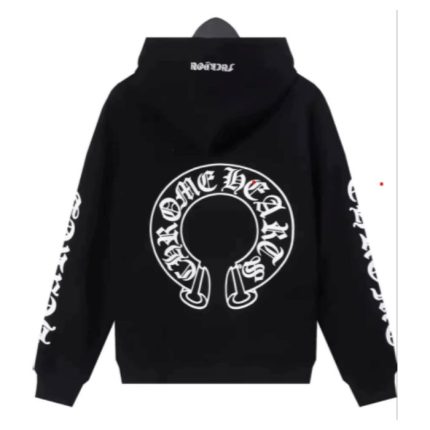 Chrome Hearts Horseshoe Zip Up Black Hoodie