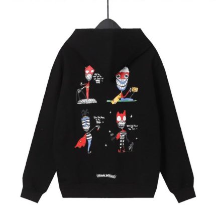 Chrome Hearts Doll Graffiti Zip-up Black Hoodie