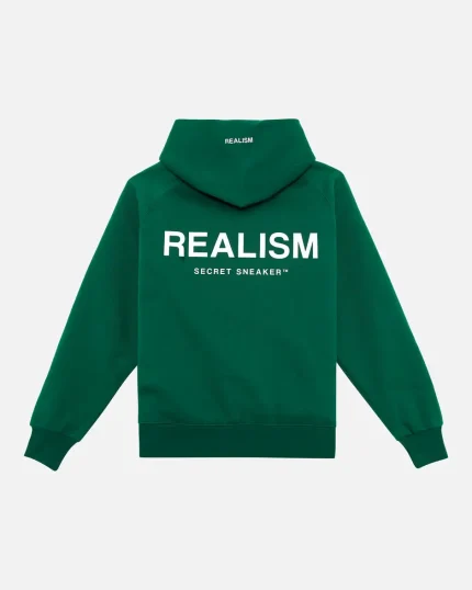 White Logo Green Hoodie