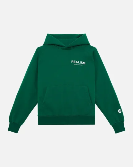 White Logo Green Hoodie