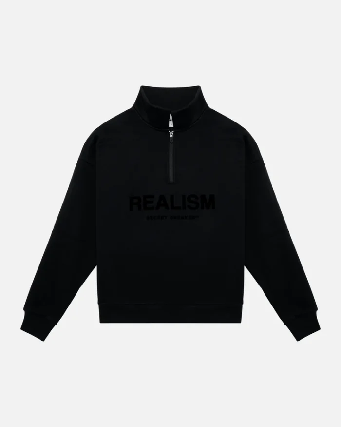 Realism Half-Zip Black Jumper