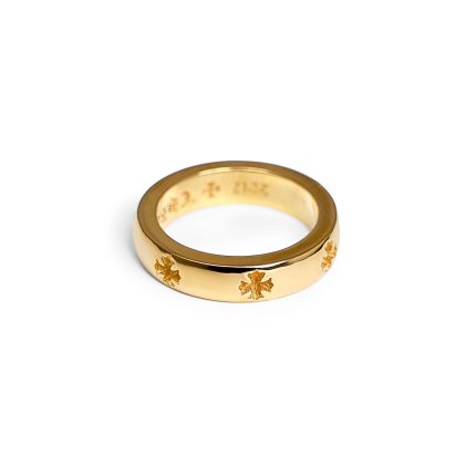 22K Gold Chrome Hearts Plus Band Ring