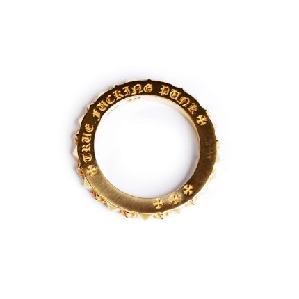 22K Gold Chrome Hearts True Fucking Punk Ring